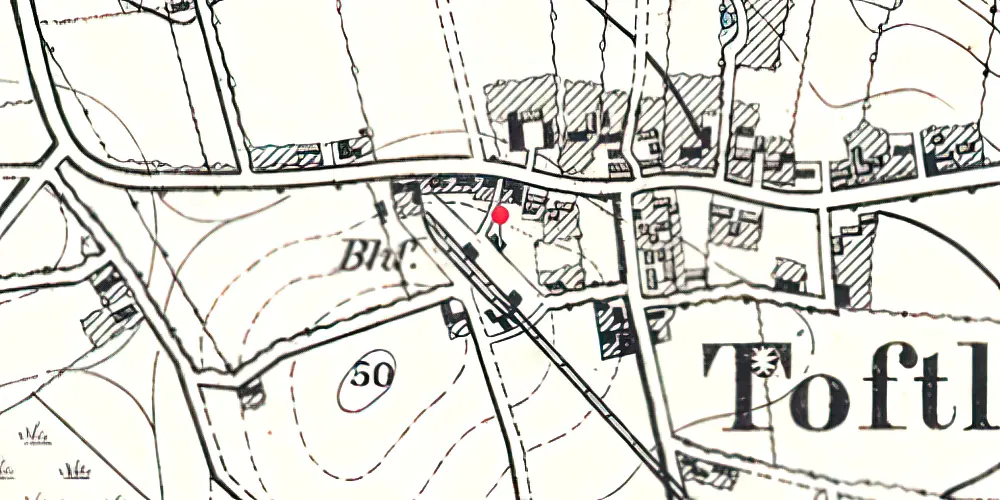 Historisk kort over Toftlund Station