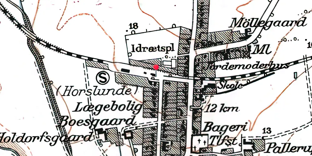 Historisk kort over Horslunde Station 