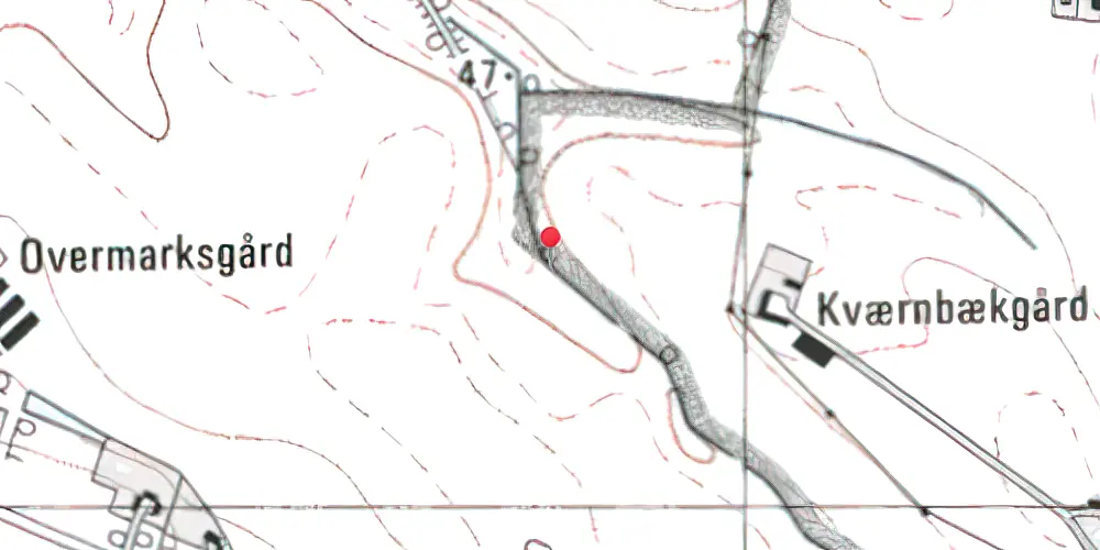 Historisk kort over Torsted Grusgrav Sidespor 