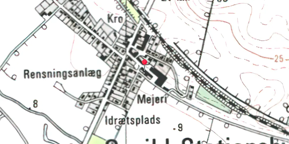 Historisk kort over Onsild Station