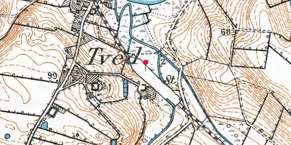 Historisk kort over Tved Trinbræt
