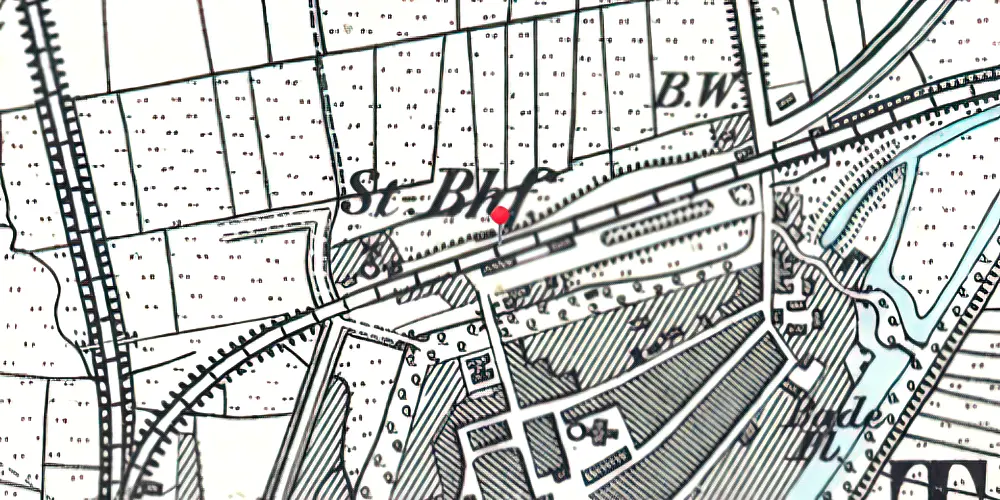 Historisk kort over Tønder Øst Station