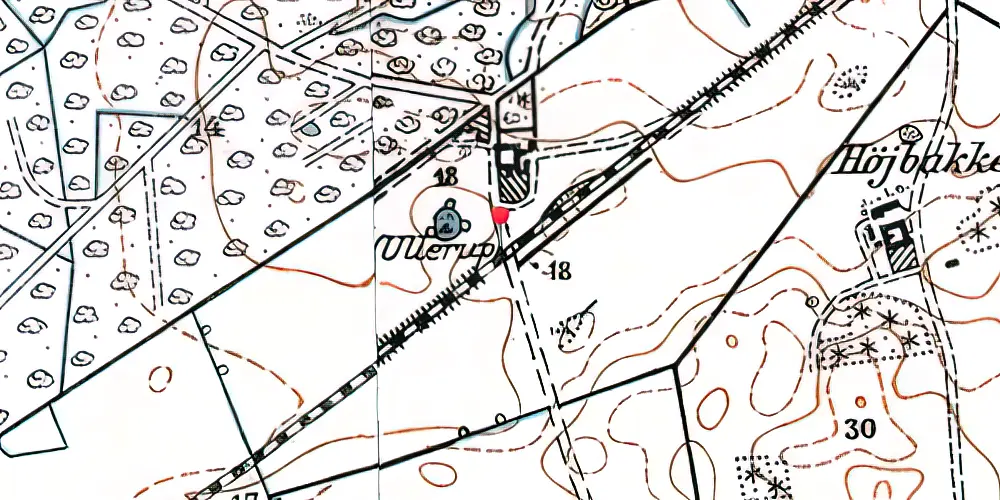 Historisk kort over Ullerup Trinbræt
