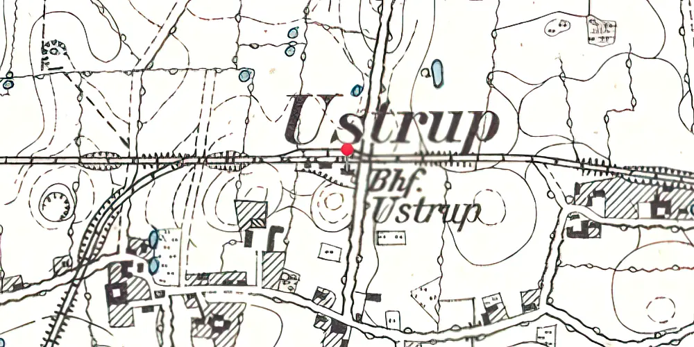 Historisk kort over Ustrup Station