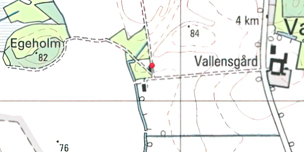 Historisk kort over Vallensgård Sidespor