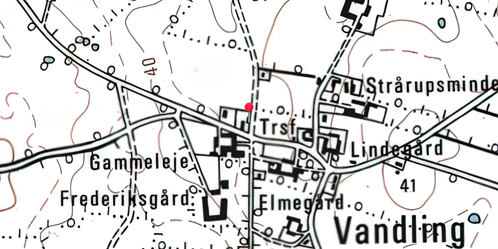 Historisk kort over Vandling Station 