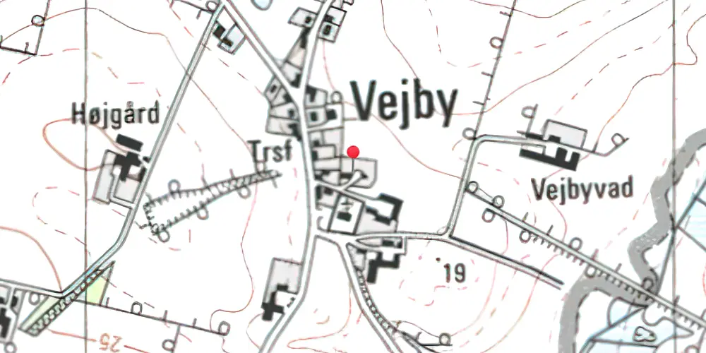 Historisk kort over Vejbyvad Station 