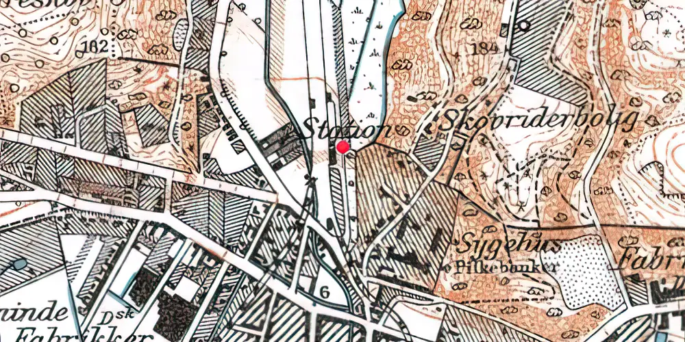 Historisk kort over Vejle Nordbanegård [1894-1960]