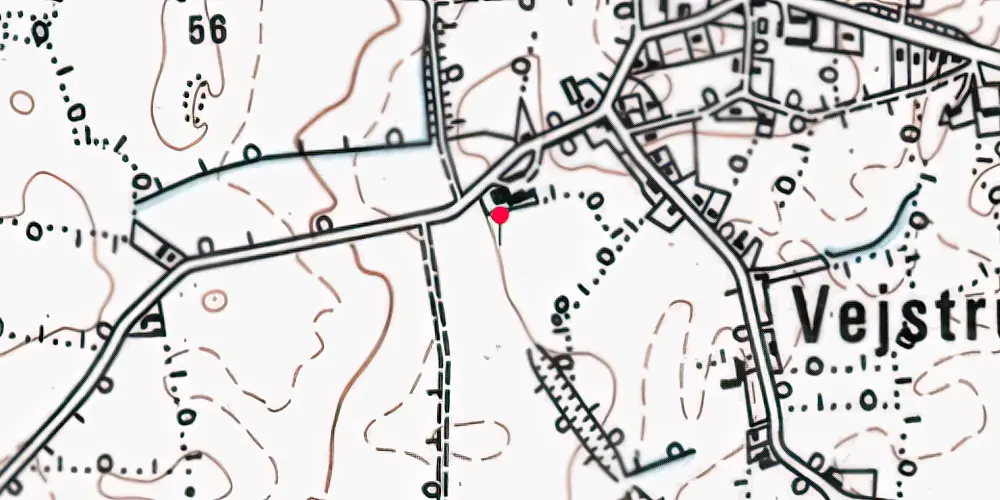Historisk kort over Vejstruprød Trinbræt med Sidespor