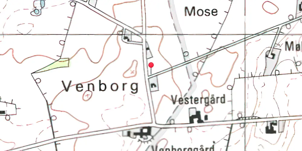 Historisk kort over Venborgvej Trinbræt 