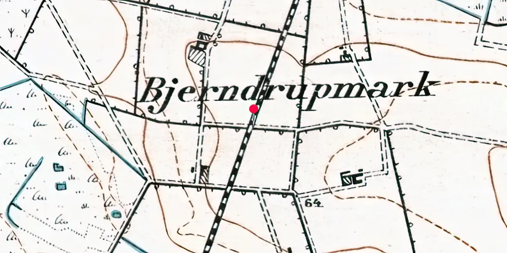 Historisk kort over Vester Bjerndrup Trinbræt