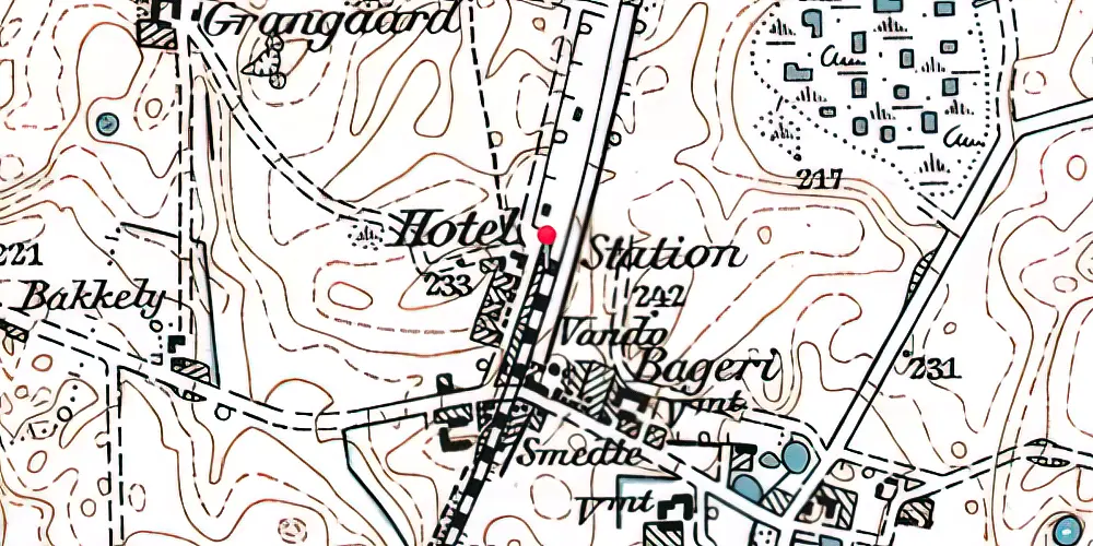 Historisk kort over Øster Doense Station