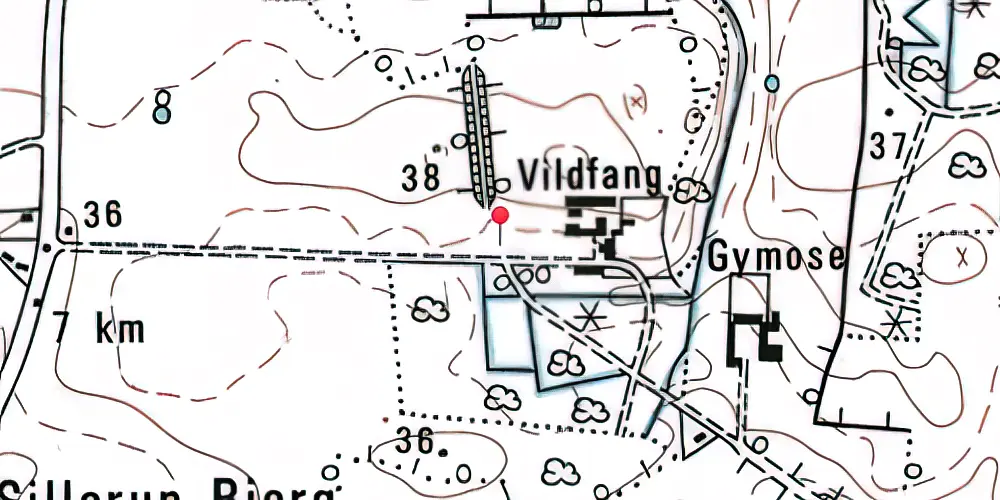 Historisk kort over Vildfang Trinbræt med Sidespor 