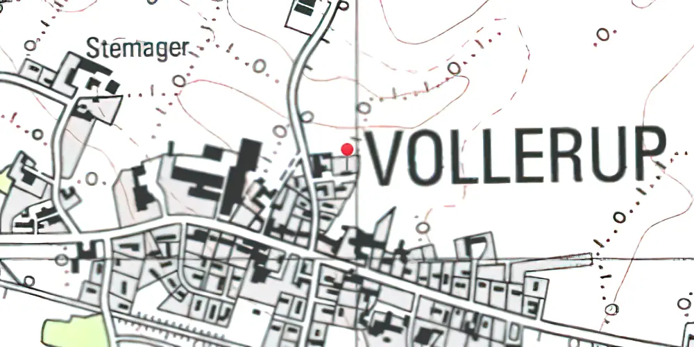 Historisk kort over Vollerup Stationskro 