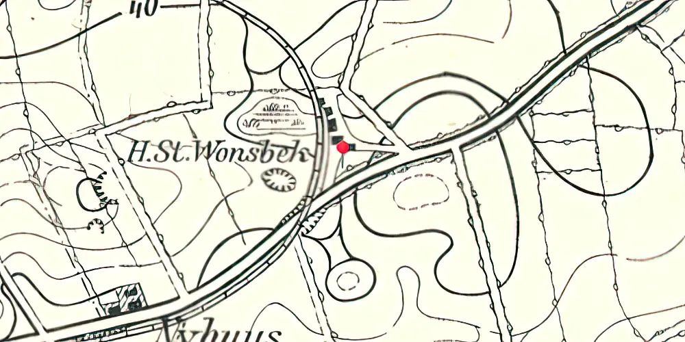 Historisk kort over Vonsbæk Station 
