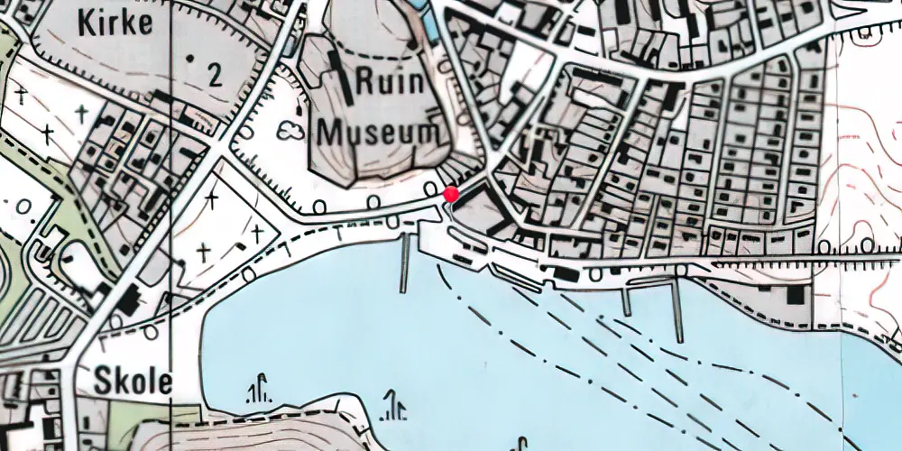 Historisk kort over Vordingborg Slot Station 
