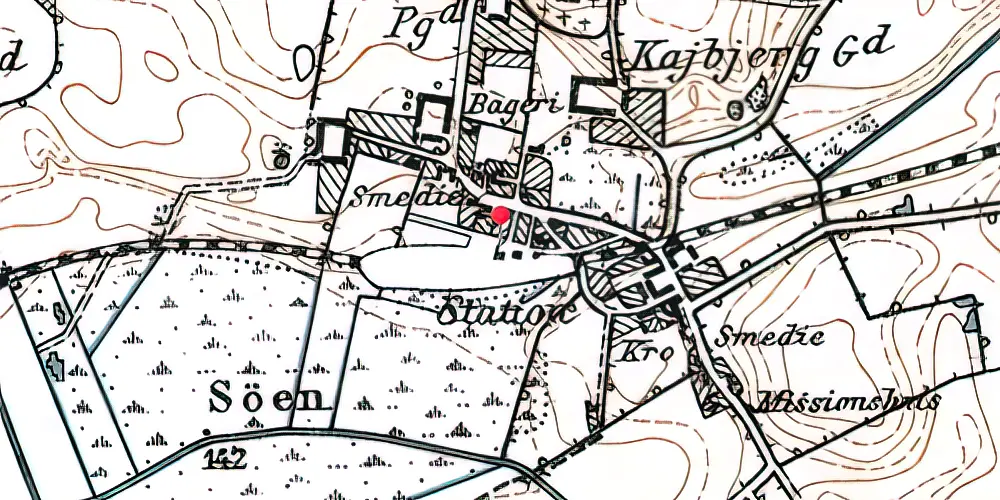 Historisk kort over Ødis Station 