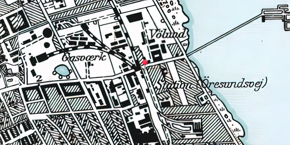 Historisk kort over Øresundsvej Station
