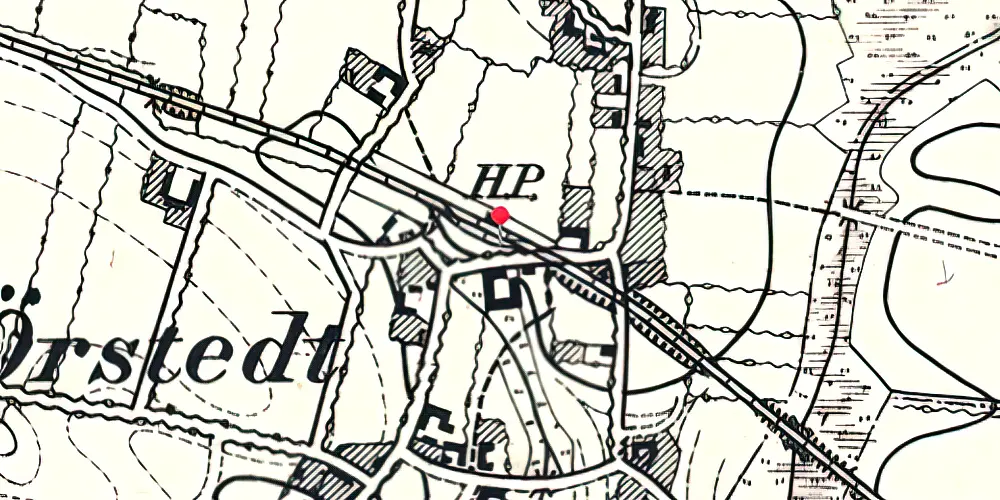Historisk kort over Sønder Ørsted Station 