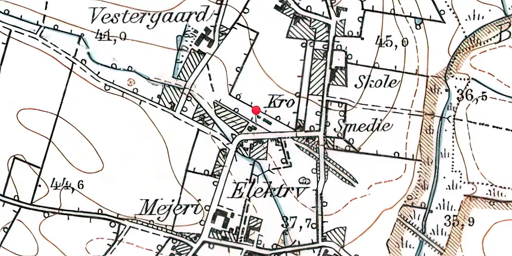 Historisk kort over Sønder Ørsted Station