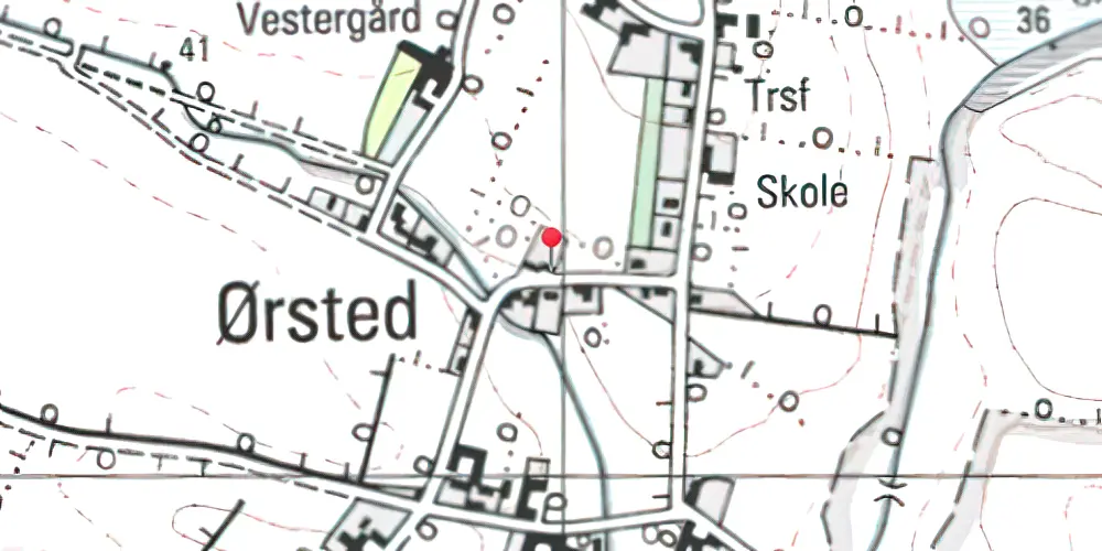 Historisk kort over Sønder Ørsted Station
