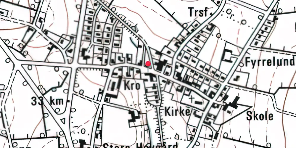 Historisk kort over Øster Lindet Station