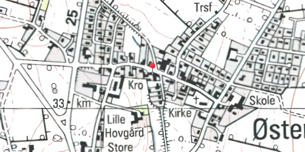 Historisk kort over Øster Lindet Station 