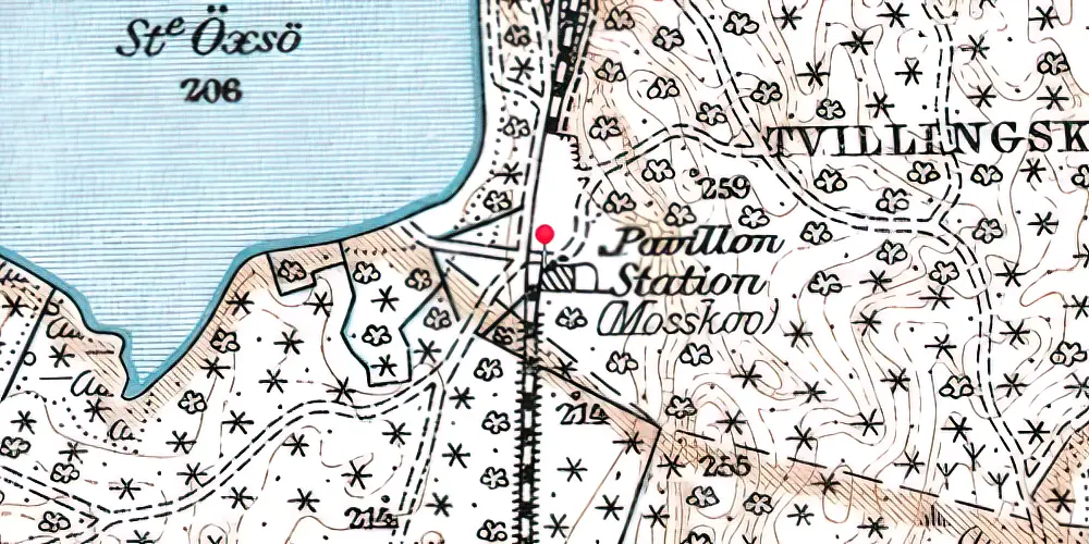 Historisk kort over Mosskov Trinbræt