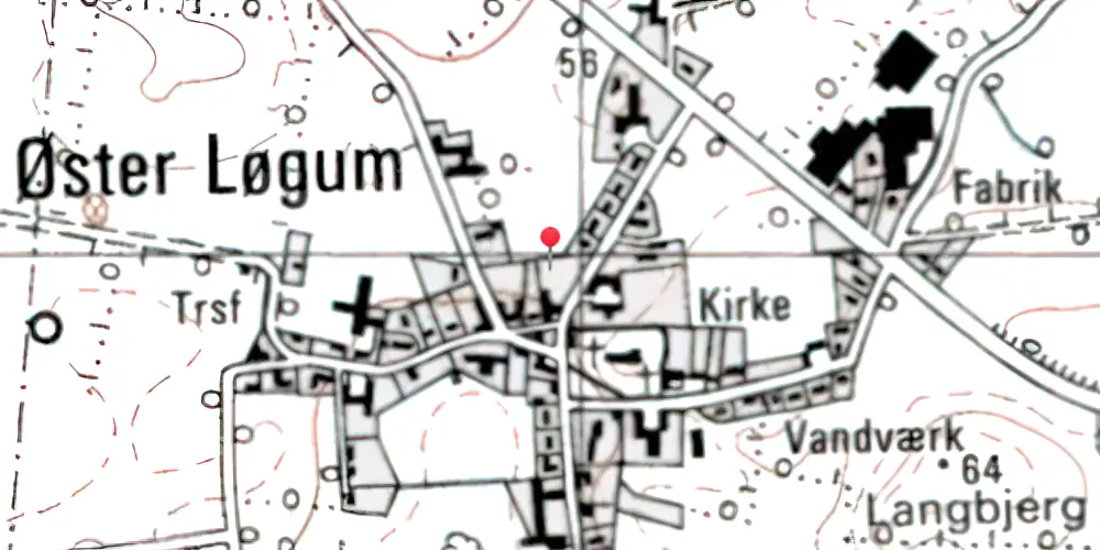 Historisk kort over Øster Løgum Trinbræt med Sidespor