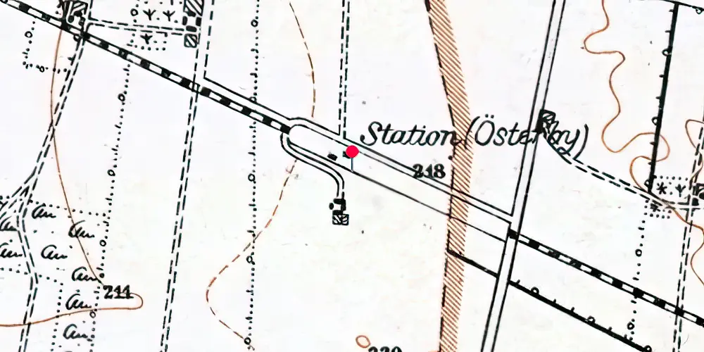 Historisk kort over Østerby Holdeplads