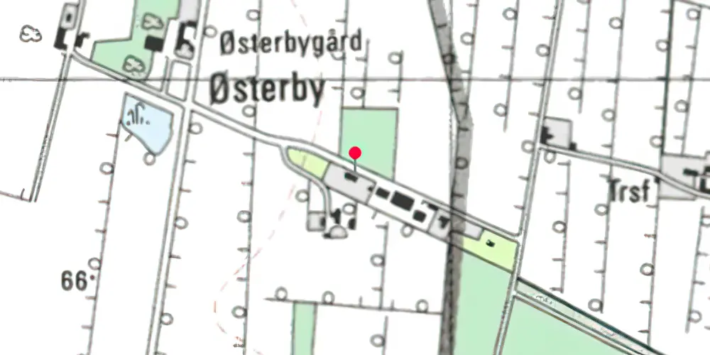 Historisk kort over Østerby Holdeplads