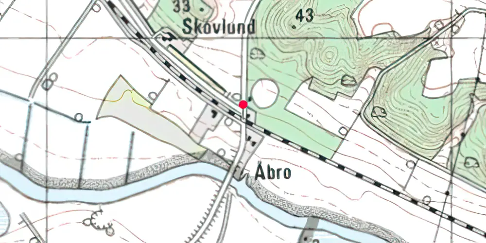 Historisk kort over Åbro Trinbræt
