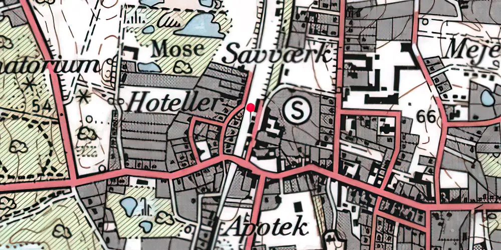 Historisk kort over Skørping Station