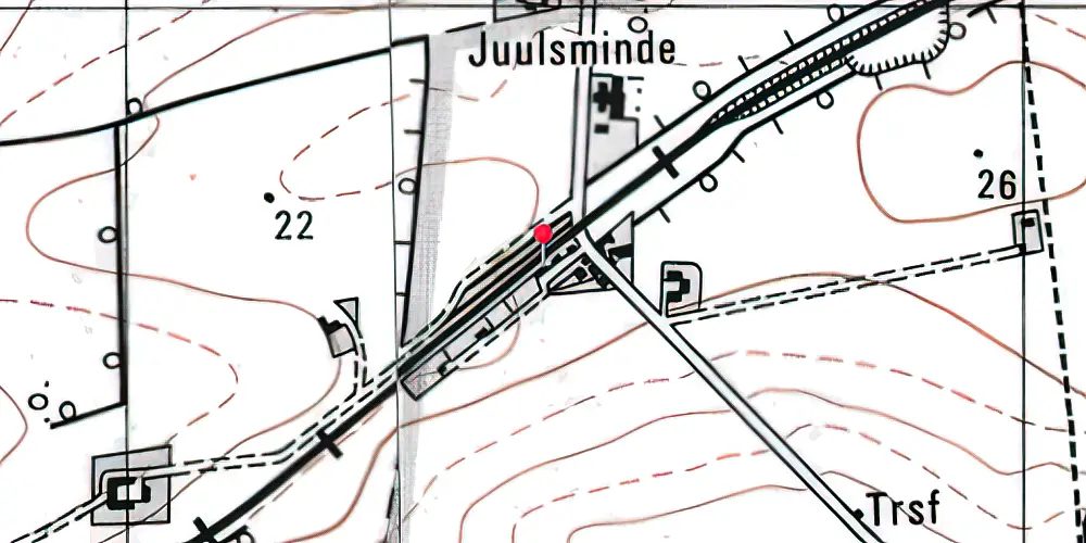 Historisk kort over Ålsø Station [1889-1961]