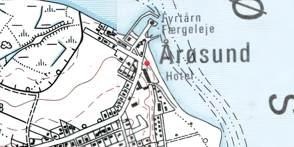 Historisk kort over Aarøsund Havn Station 