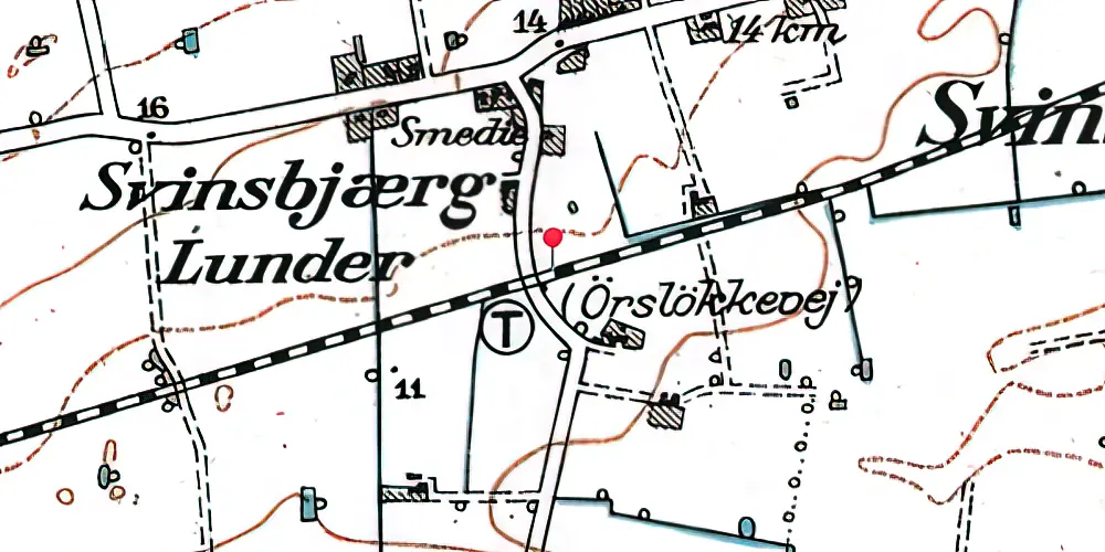 Historisk kort over Ørslykkevej Trinbræt
