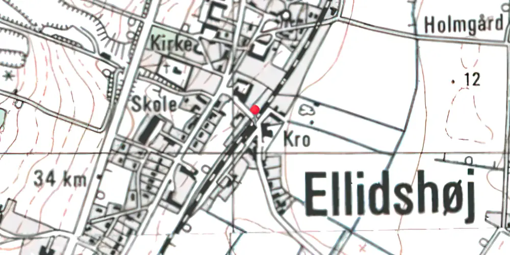 Historisk kort over Ellidshøj Station 