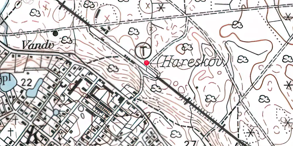 Historisk kort over Hareskov Trinbræt