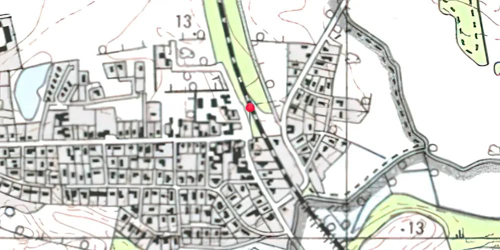 Historisk kort over Pjedsted Trinbræt 