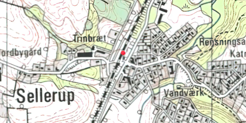 Historisk kort over Brejning Station 