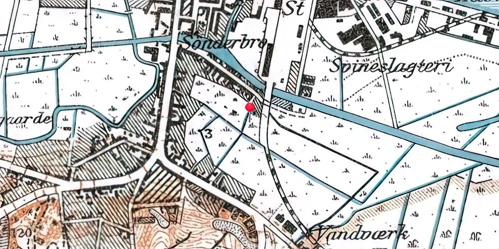 Historisk kort over Vejle Godsbanegård