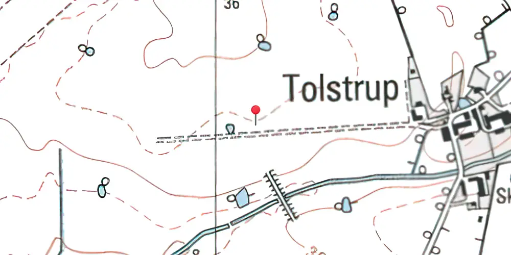 Historisk kort over Tolstrupvej Trinbræt med Sidespor