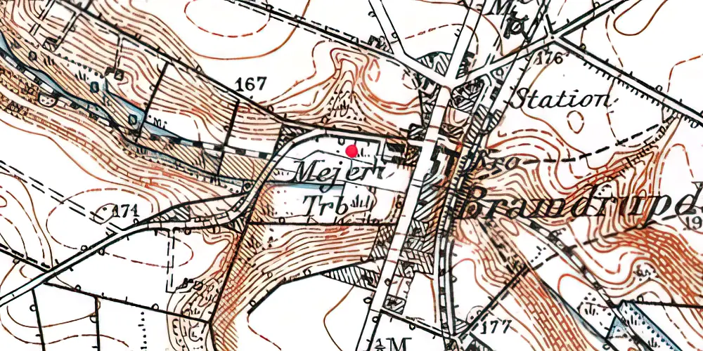 Historisk kort over Bramdrupdam Trinbræt 