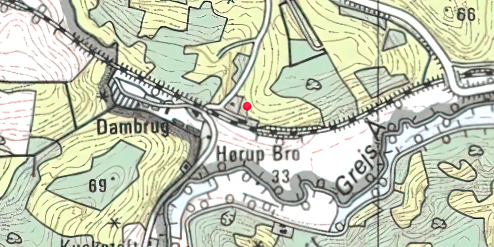 Historisk kort over Højgård Billetsalgssted