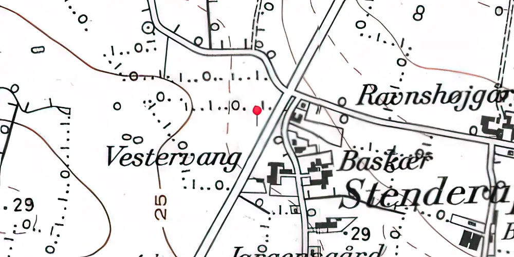 Historisk kort over Stenderup (Sønderjylland) Trinbræt