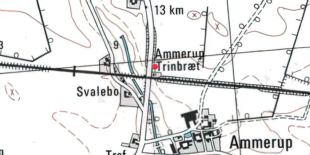 Historisk kort over Ammerup Trinbræt 