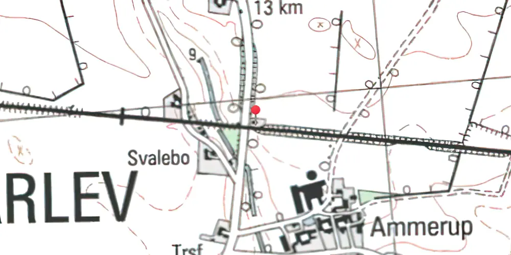 Historisk kort over Ammerup Trinbræt