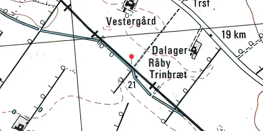 Historisk kort over Raaby Trinbræt
