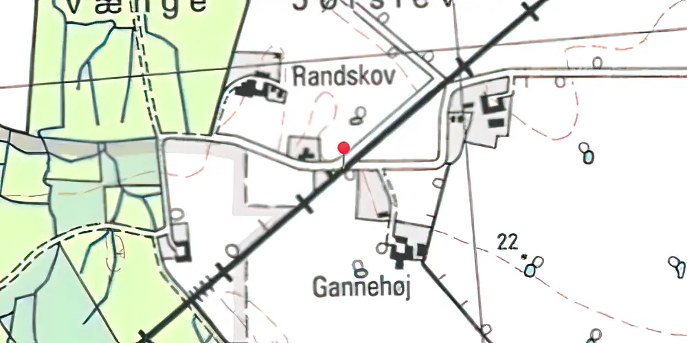 Historisk kort over Ganneskov Trinbræt 