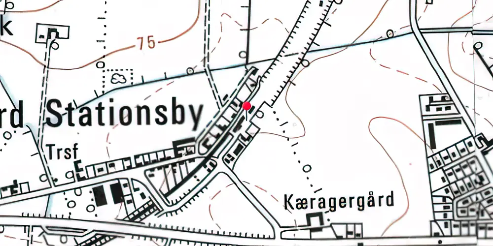 Historisk kort over Daugård Station 